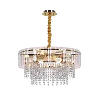 Люстра подвесная Oliveri OML-69613-10 Omnilux прозрачная на 10 ламп, основание золотое в стиле классический Люстра подвесная Oliveri OML-69613-10 Omnilux прозрачная на 10 ламп, основание золотое в стиле классический